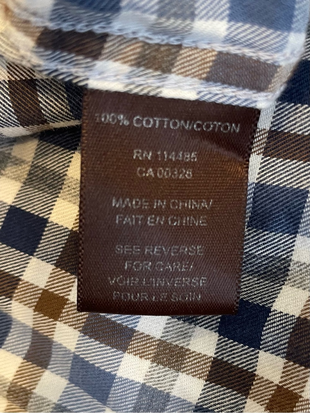 Lincs DC & co Blue and White Plaid Button-Down Shirt - Picture 4 of 10
